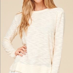 Staccato Cream Textured Tunic Top